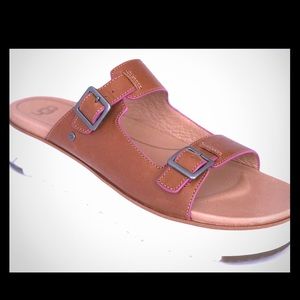 UGG Australia HANNELI Brown LEATHER SANDALS 9